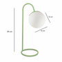 Opviq Lámpara de mesa color menta con cuerpo de metal y tapa de cristal